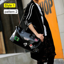 Load image into Gallery viewer, PU Soft Leather Fitness Gym Bags For Men Rivet Design Training Shoulder Sport Bag Handbag Traveling Bag With Pattern  XA626WD
