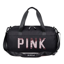 Load image into Gallery viewer, Fashion Sequins PINK Gym Bag Handbag Women Shoe Compartment Waterproof Sport Bags for Fitness Training Yoga Bolsa Sac De Sport
