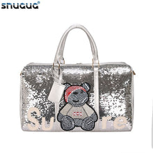 Load image into Gallery viewer, Glitter Pink Woman Sports Bags For Fitness Outdoor Luggage Travel Bag Organizer Sequin Gym Bags Women Training Yoga Duffle Bag
