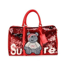 Load image into Gallery viewer, Glitter Pink Woman Sports Bags For Fitness Outdoor Luggage Travel Bag Organizer Sequin Gym Bags Women Training Yoga Duffle Bag
